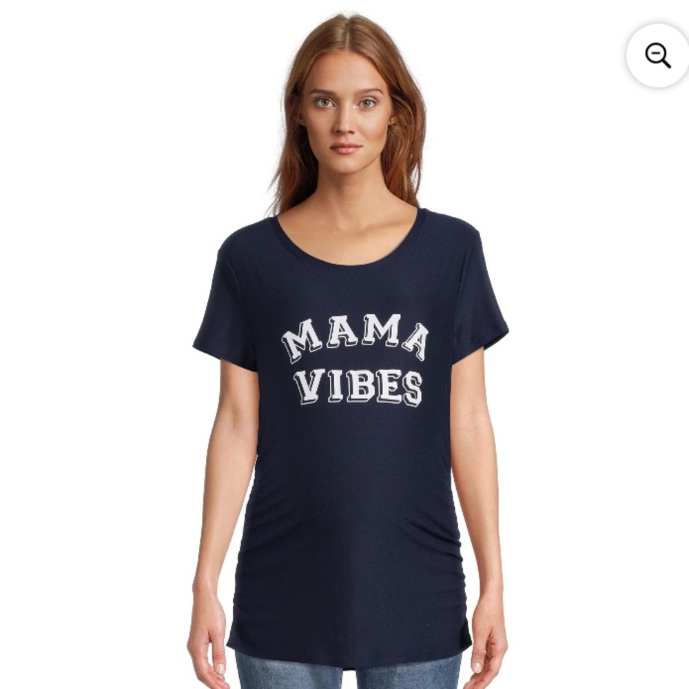 💜Timeand Tru Maternity Short Sleeve Graphic T-Shirt “MAMAVIBES”Size:Small(4-6)
